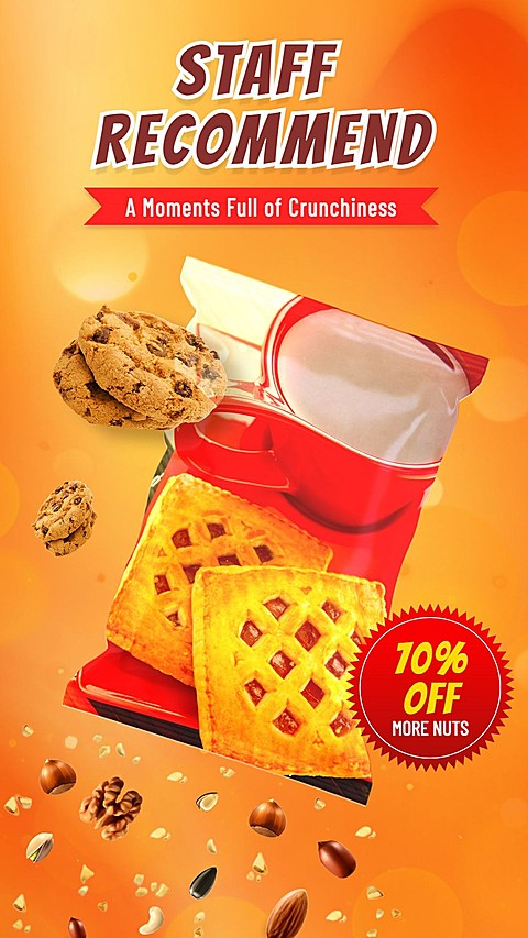 Crunchy Cookies Snacks Consumer Packaged Food Groceries Product Promo Discount Sale Ecommerce Story