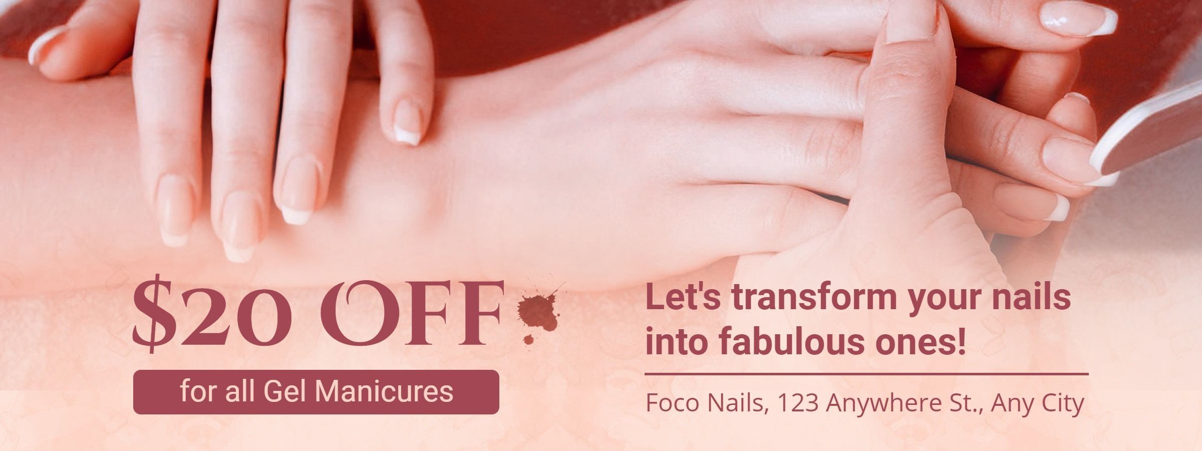 Fashion Line Decorate Nail Manicure Service Discount Coupon
