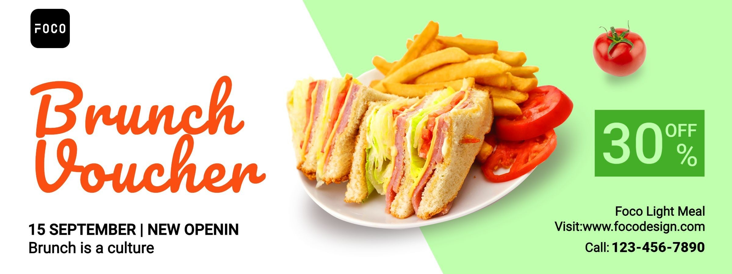 Brunch Restaurant Healthy Food Voucher Discount Coupon