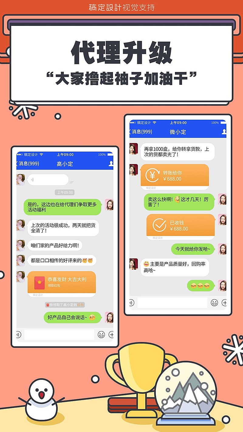 冬季卡通风微商晒单