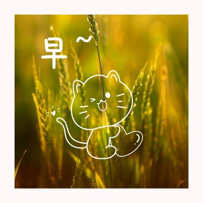 唯美早安问候日签方形海报