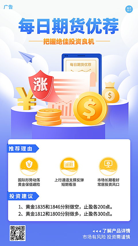 金融证券期货产品推荐营销手机海报