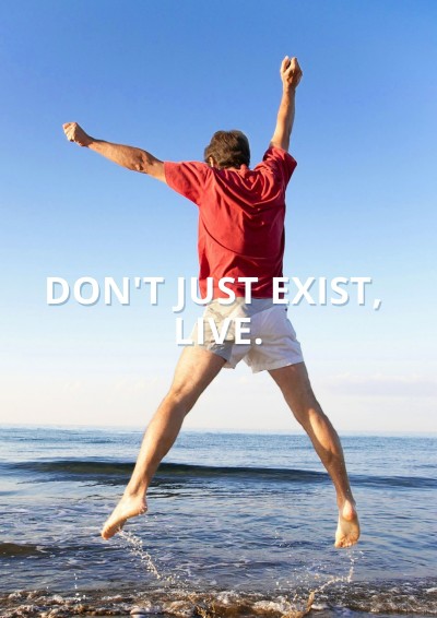 Positivity Jumping Man Motivational Inspirational Quotes Poster