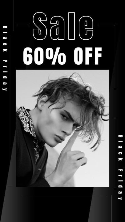 Simple Fashion Men's Wear Black Friday Discount Instagram Story
