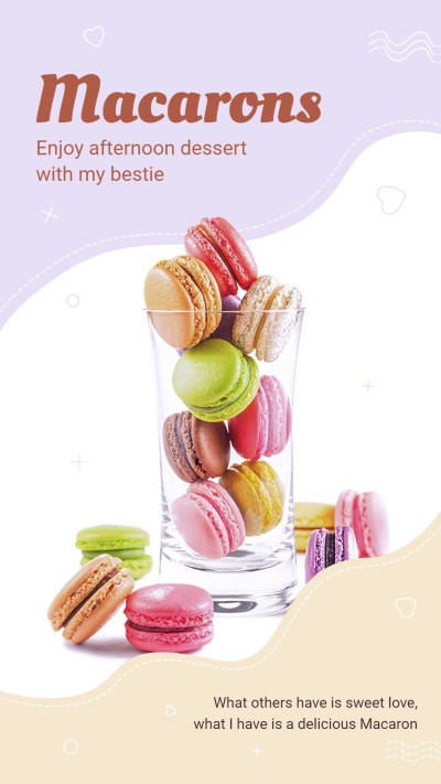 Simple Color Block Macarons Food Photos Instagram Story