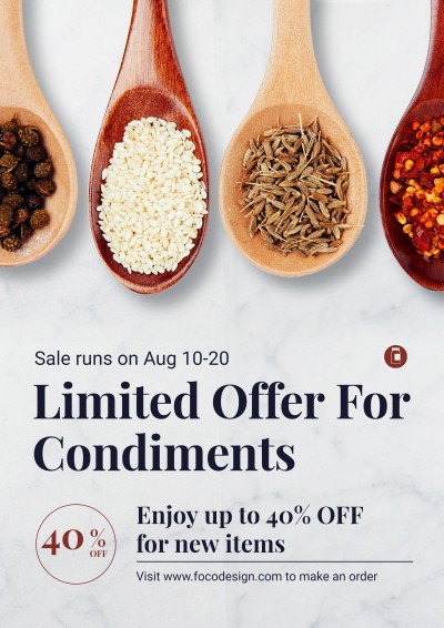 Spices and Food Condiments Groceries Promo Advertising Poster