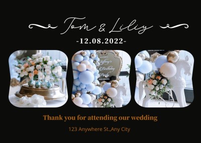 Fashion Ballon Decorate Illustration Wedding Card