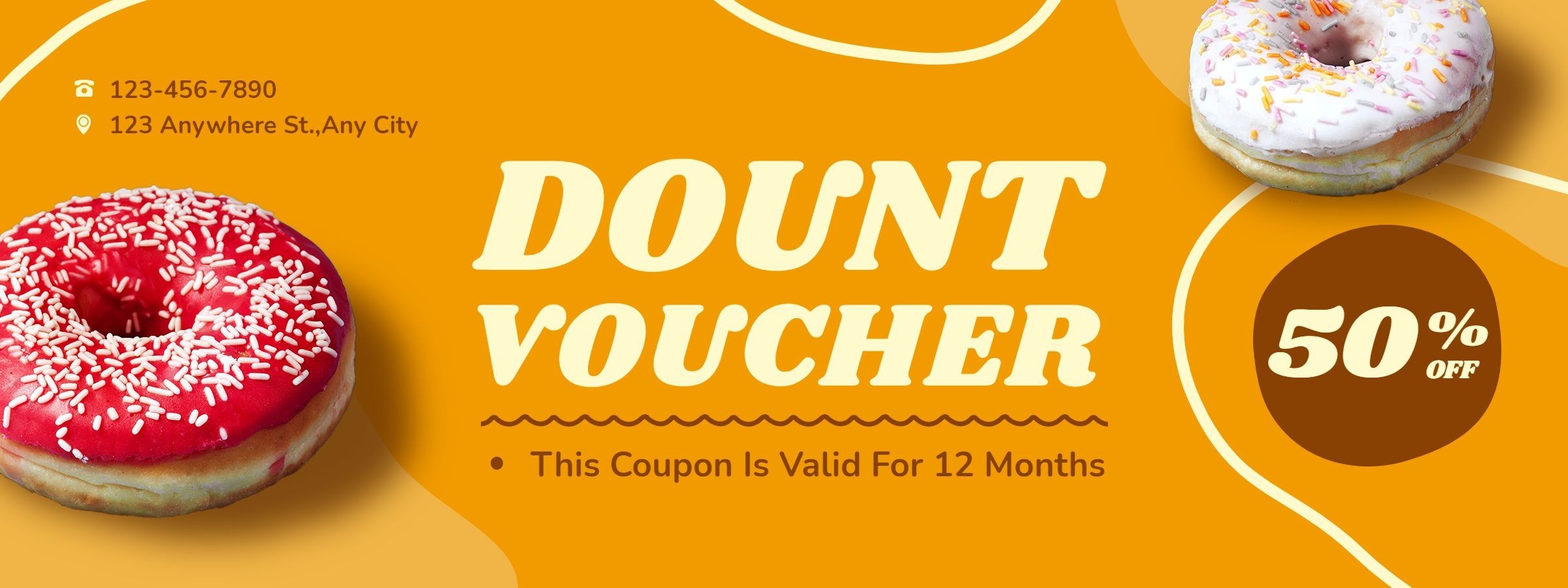 Donut Shop Discount Voucher Food Coupon