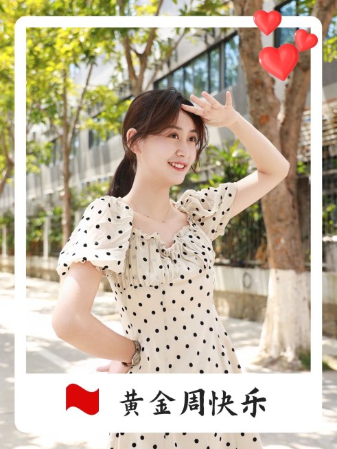 国庆节祝福简约风晒照plog模板预览效果