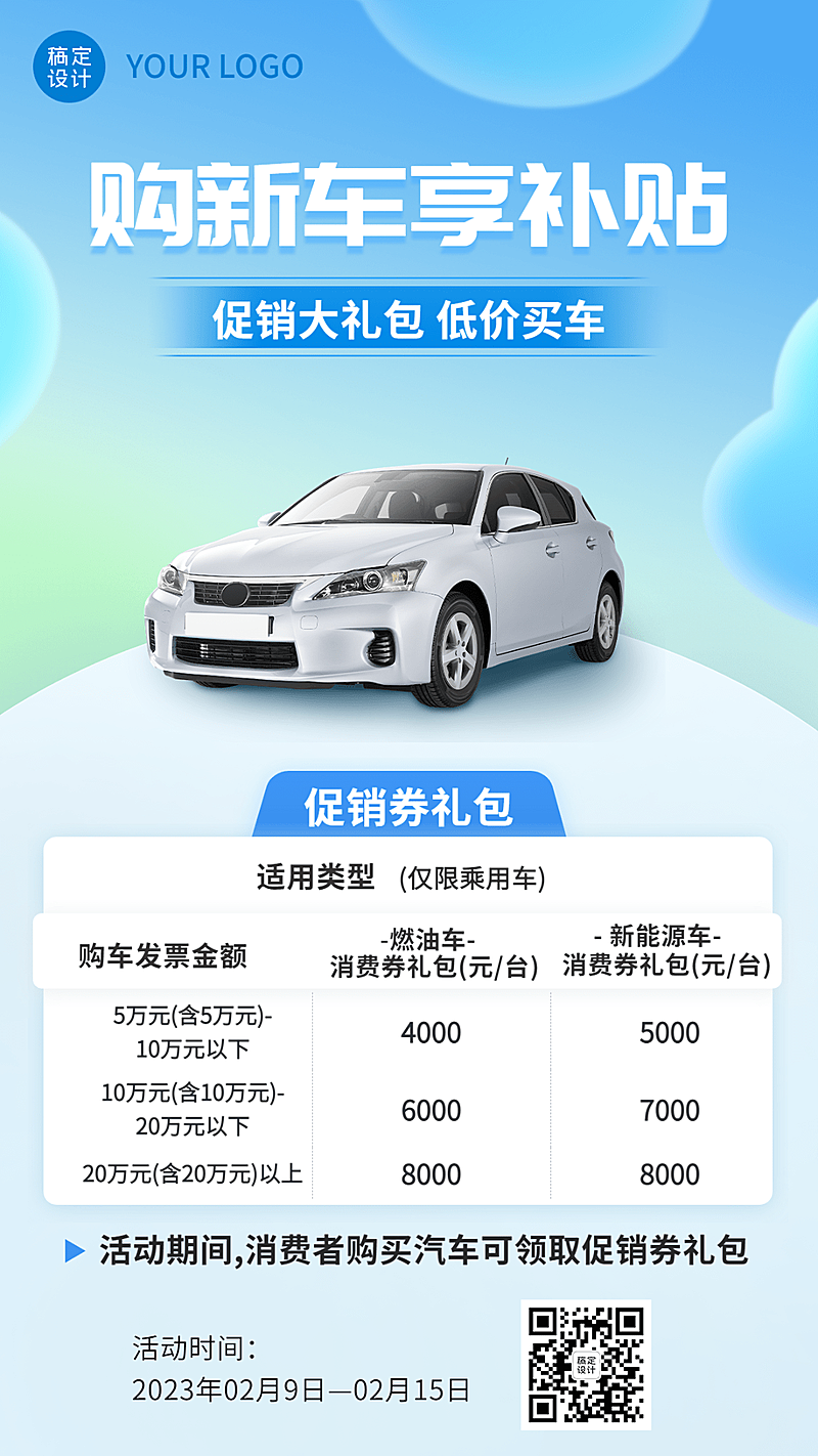 汽车销售消费补贴促销活动营销手机海报