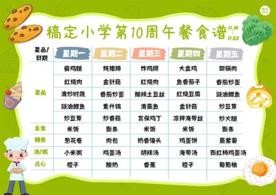 教育培训菜单推广卡通午餐表