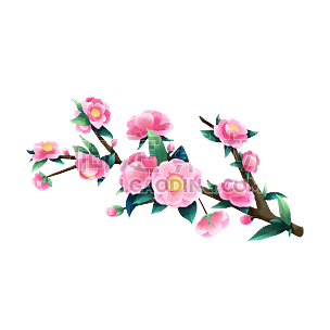 中国风-手绘植物花卉-桃花