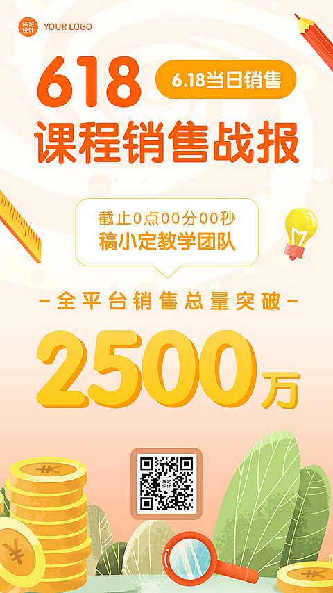 618年中大促教育行业喜报战报手机海报
