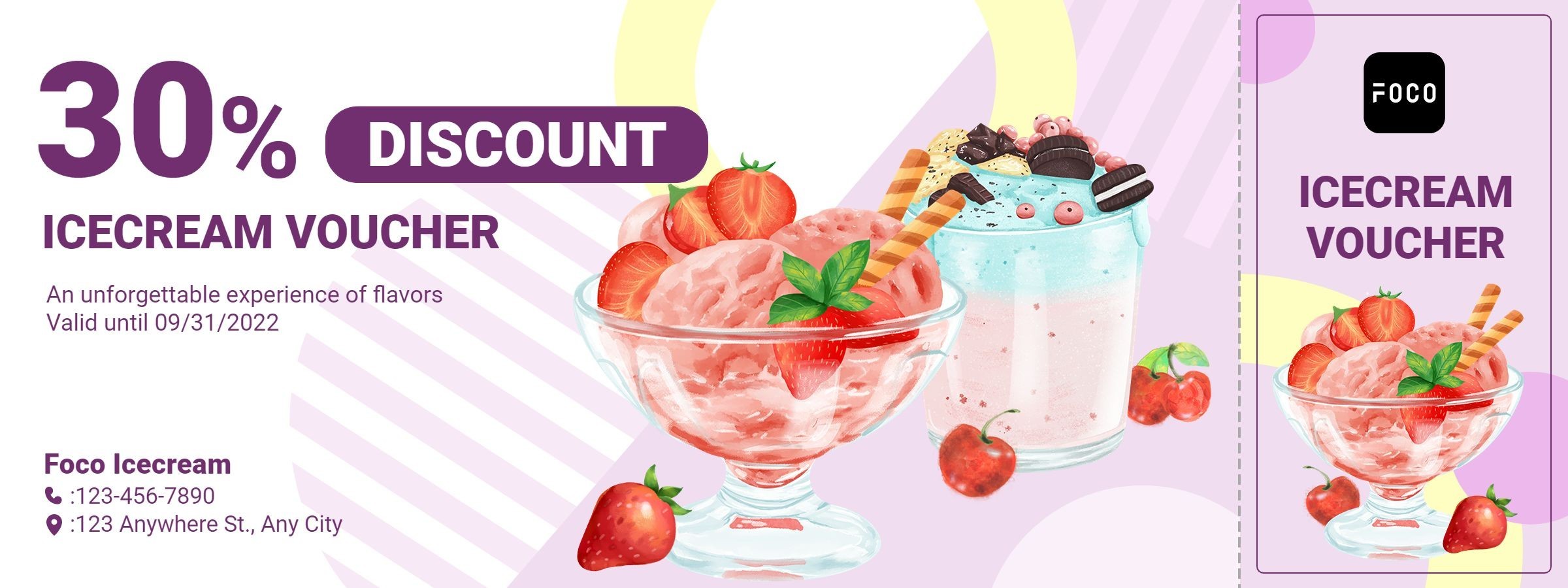 Ice Cream Bar Voucher Sweet Dessert Discount Coupon