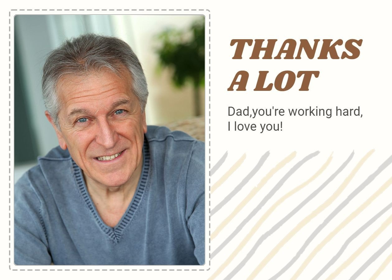 Simple Hand Painted Stripe Pattern Smile Man Thank You Card