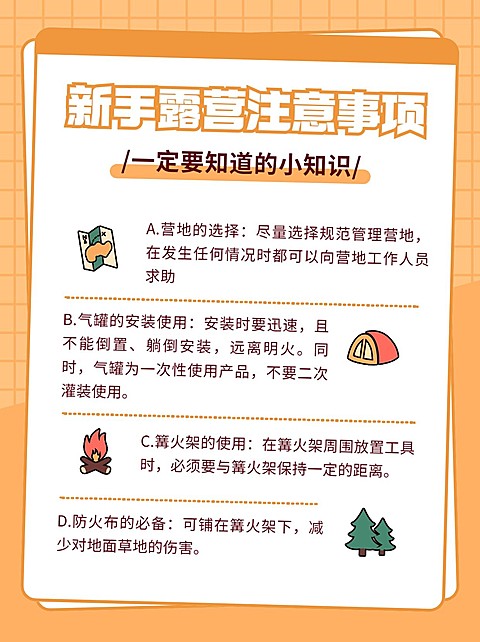 户外露营知识科普小红书配图
