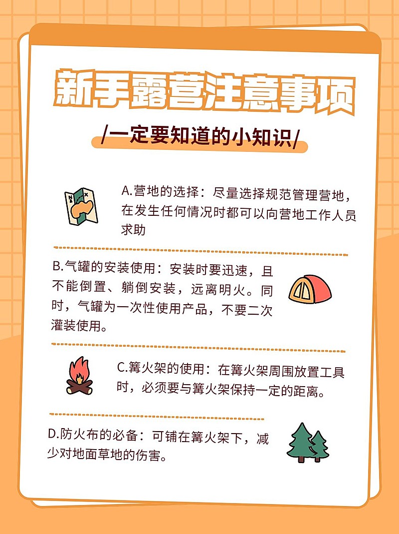 户外露营知识科普小红书配图