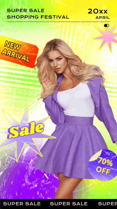 Fashion Style Color Block Element Women's Wear Sale Discount Instagram Story Video