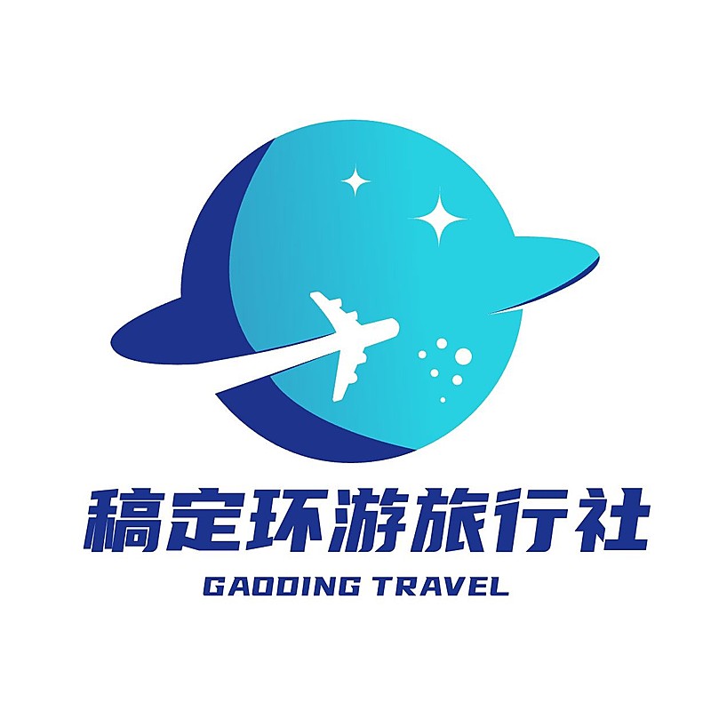 旅游行业旅行社简约背景设计LOGO
