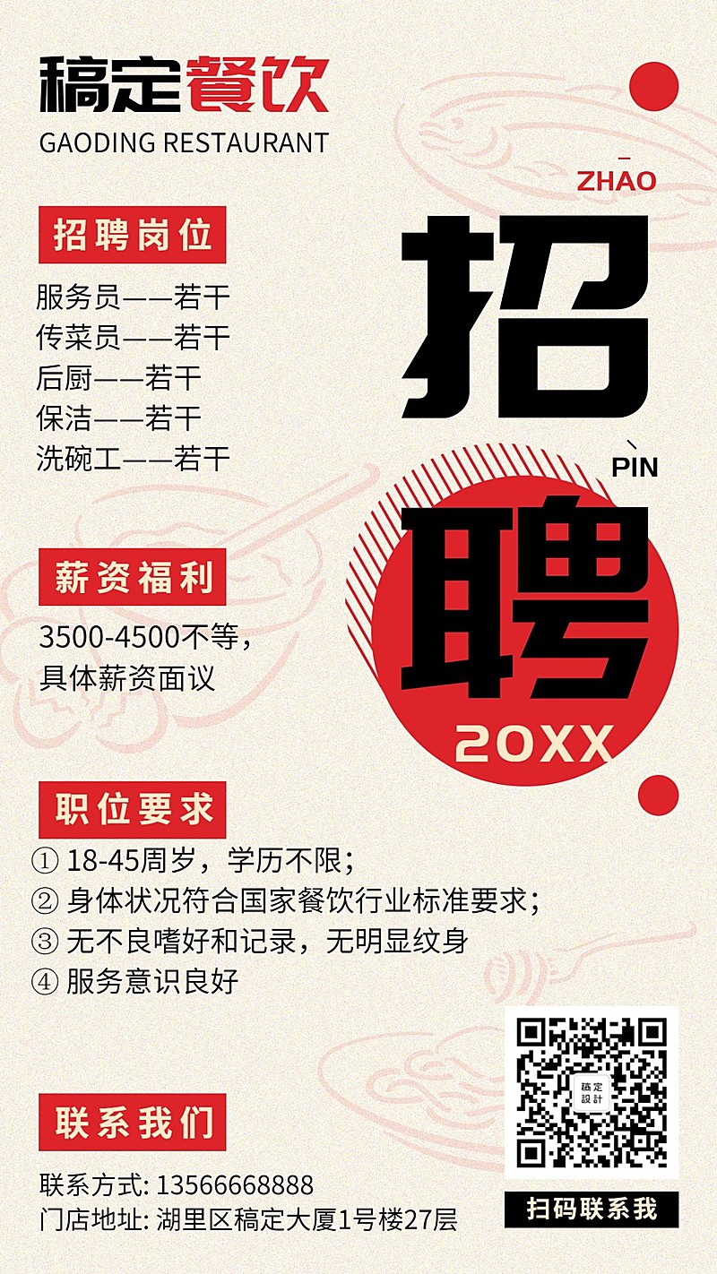 餐饮美食/创意/招聘/手机海报
