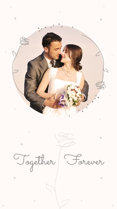 Minimalist Hand Painted Rose Wedding Photos Instagram Story
