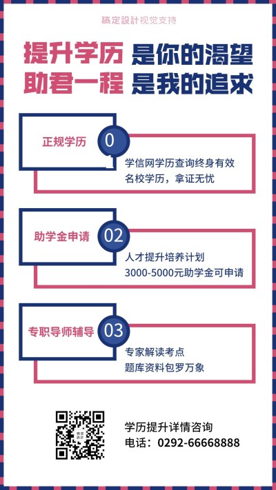 学历提升促销宣传海报