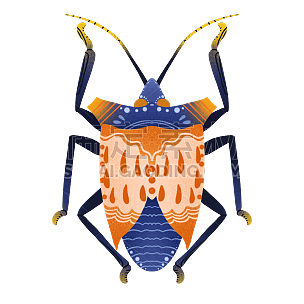 彩色手绘肌理-昆虫元素贴纸-甲虫