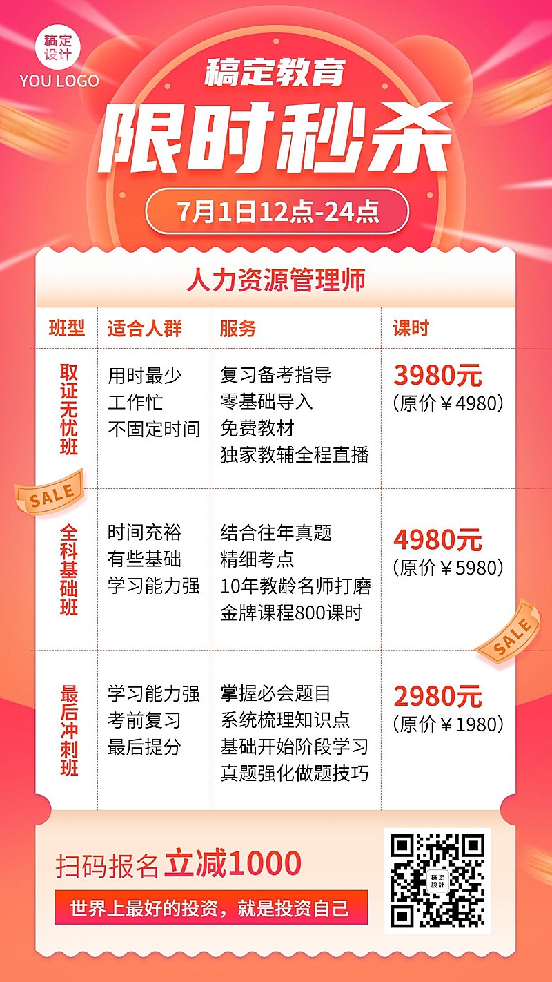 人力资源管理师考试考证课招生