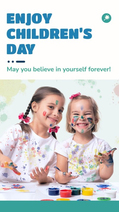 Simple Brazil Children's Day Laugh Girls Illustration Instagram Story