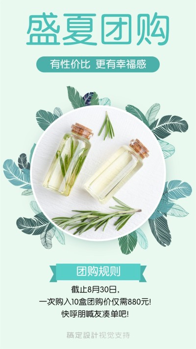 清新简约盛夏团购促销