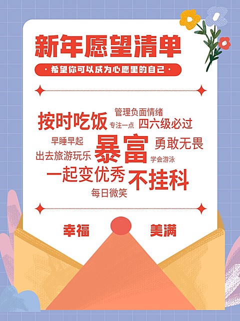 新年愿望清单小红书封面