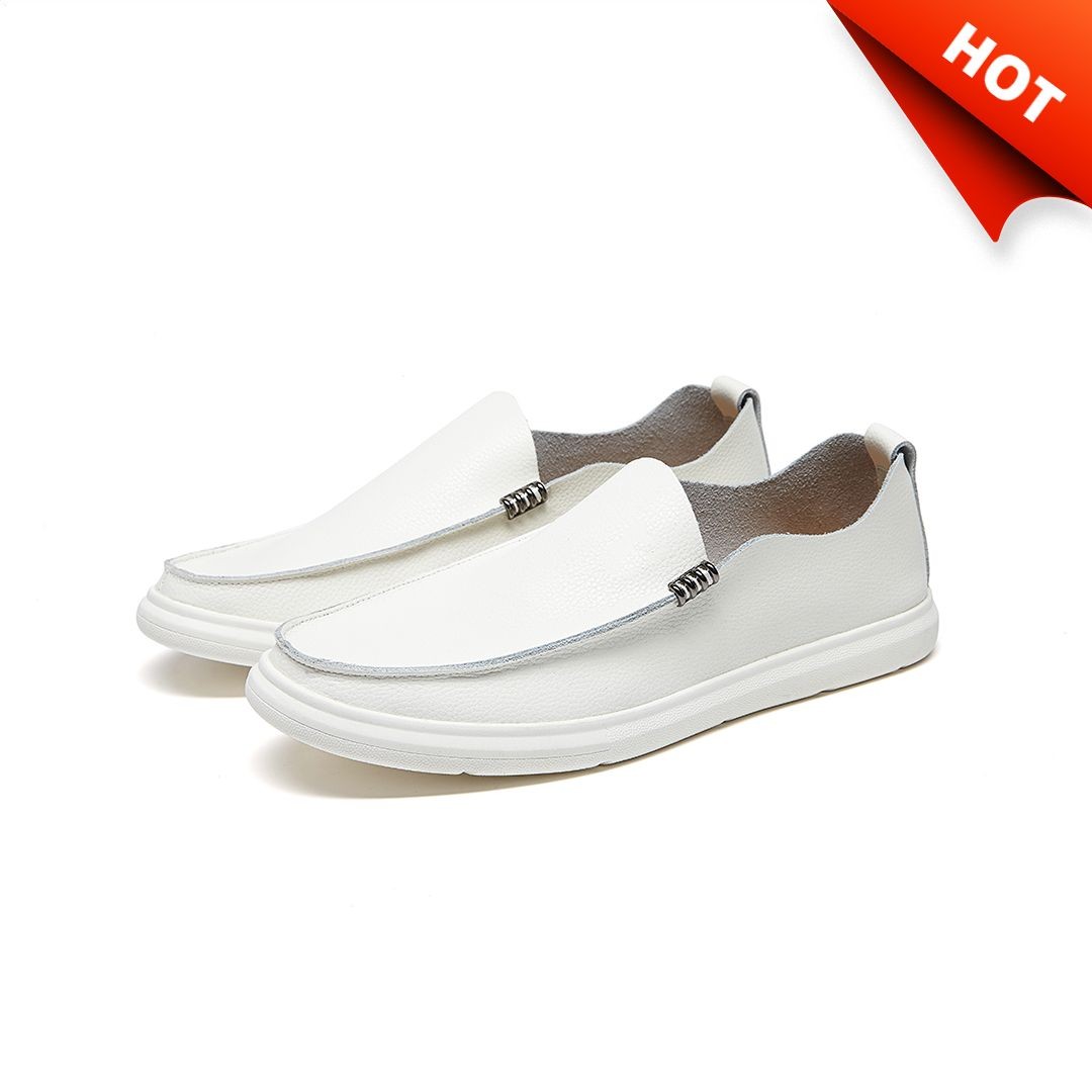 White Loafer Shoes Casual Fashion Hot Popular Badge Label Ecommerce Product Image