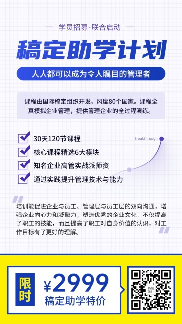 大学职业培训课程促销海报预览效果