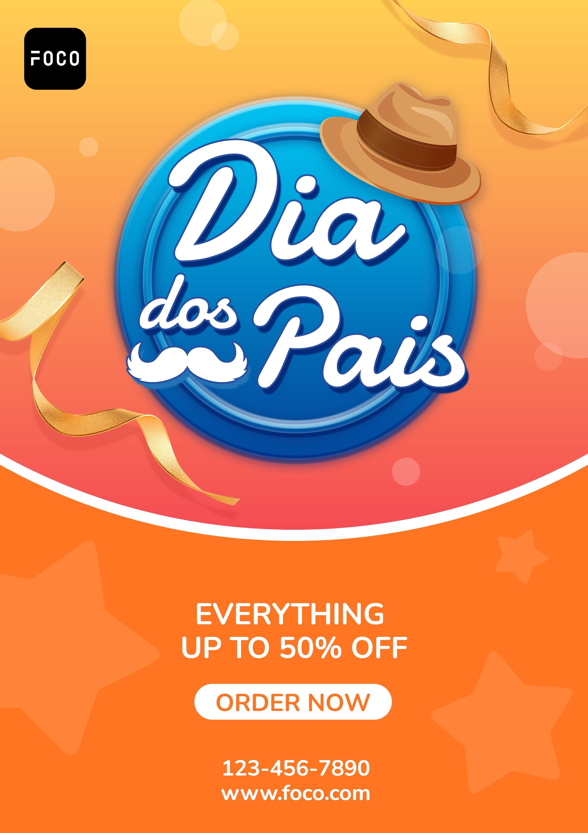 Brazil Father's Day Hat Pattern  Men's Fashion Sale Advertising Poster