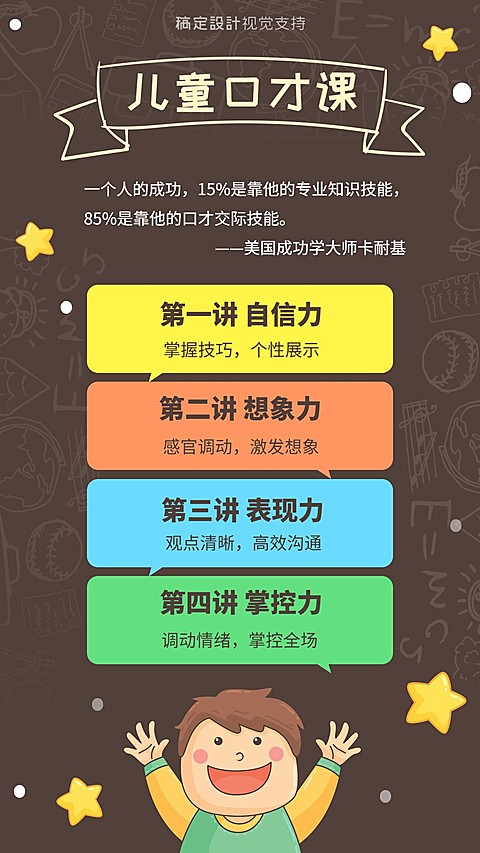 儿童口才课培训海报