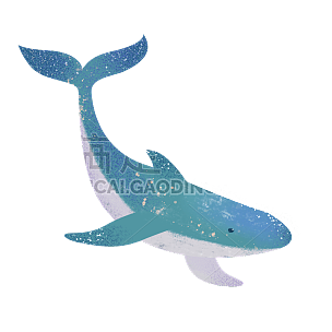 手绘-鲸鱼动物元素常规贴纸10