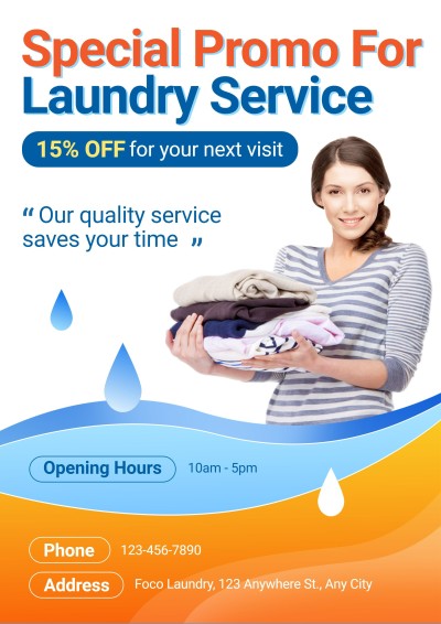 Laundry Services Discount Promo Advertising Poster