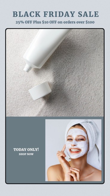 Black Line Stroke Black Friday Cosmetics Display Sale Ecommerce Story预览效果