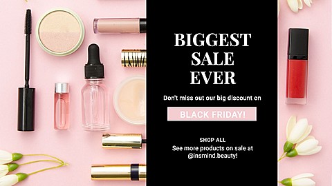Pure Pink Background Black Friday Cosmetics Sale Ecommerce Banner 