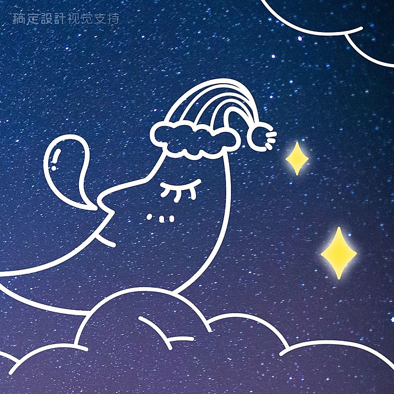 三宫格分割线晚安方形海报