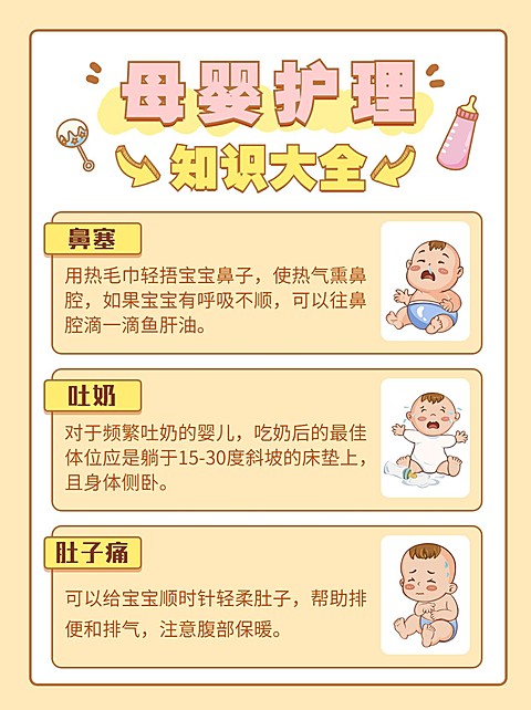 可爱卡通母婴宝宝护理知识小红书配图