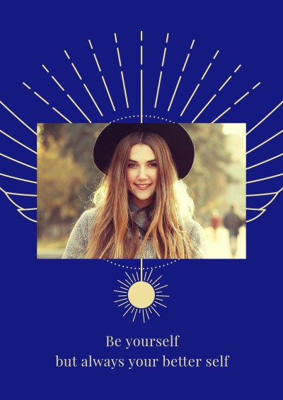 Simple Lines Element Hat Sunlight Girl Motivational Inspiring Quotes Poster