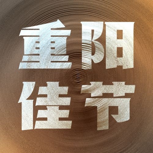 九九重阳节圆形质感复古公众号次图预览效果