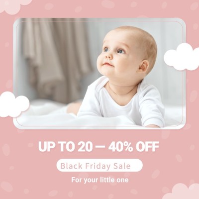 Black Friday Big Sale Mother Baby Clothing Bags Promotions Big Sale Fashion Simple Style Poster Ecommerce Product