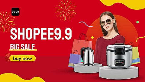 Fireworks Element Shopee 9.9 Home Electronic Appliances Discount Sale Promo Ecommerce Banner