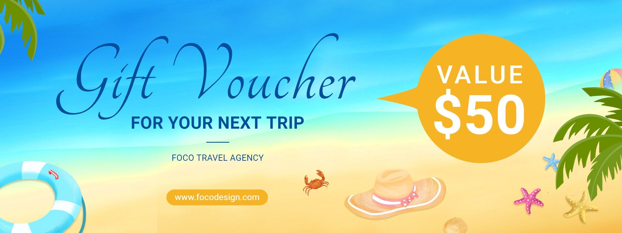 Travel Agency Cash Coupon Gift Voucher