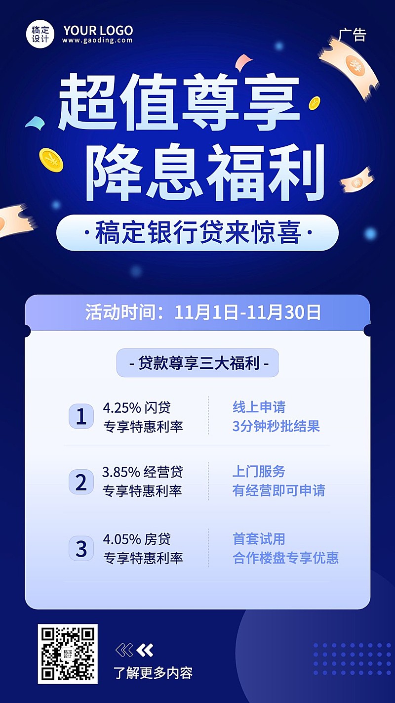 金融贷款产品推荐营销手机海报