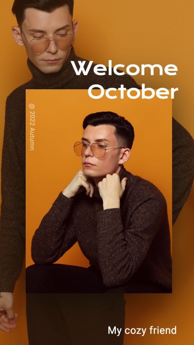 Fashion Sweater Man October Seasonal Greetings Instagram Story