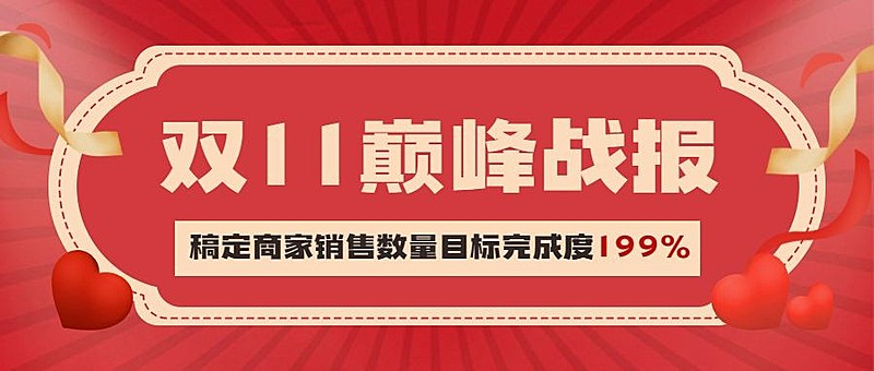 双十一红金喜庆销售战报公众号首图