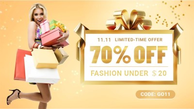 双11服装女装跨境电商海报banner
